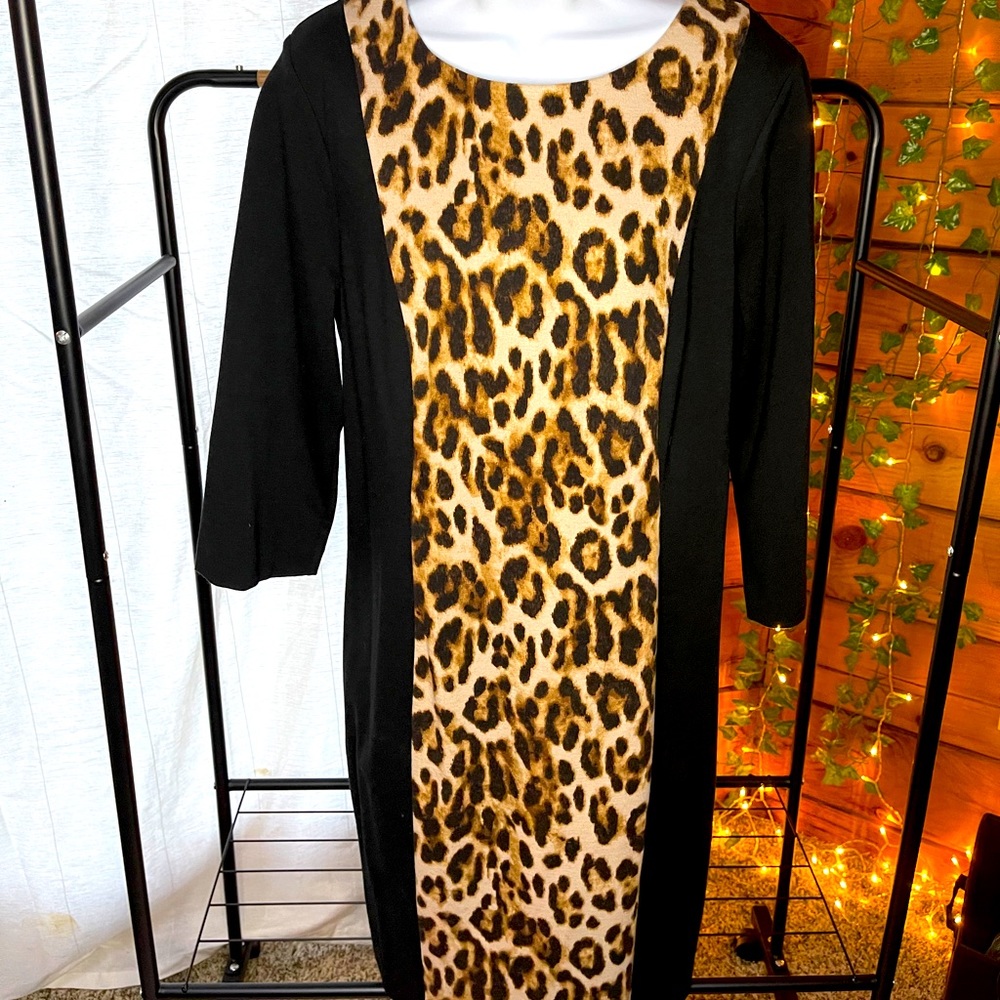 Leopard Print Slimming Silhouette Chico’s Dress